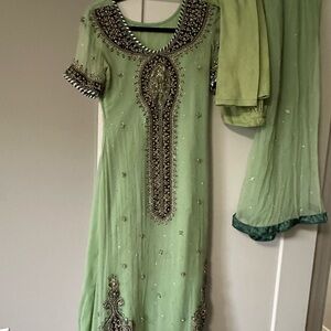 Green shalwar kameez